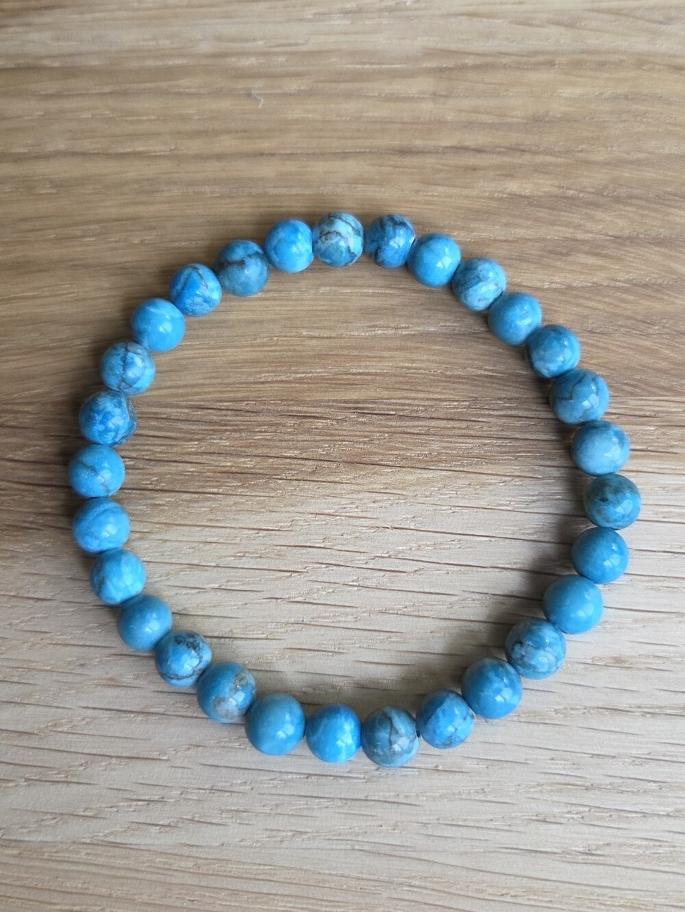 Turquoise Beaded Stretch Bracelet | Hand Crafted | Blue